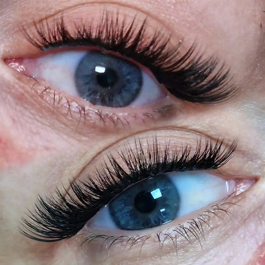 Tape-in Lashes voor en na